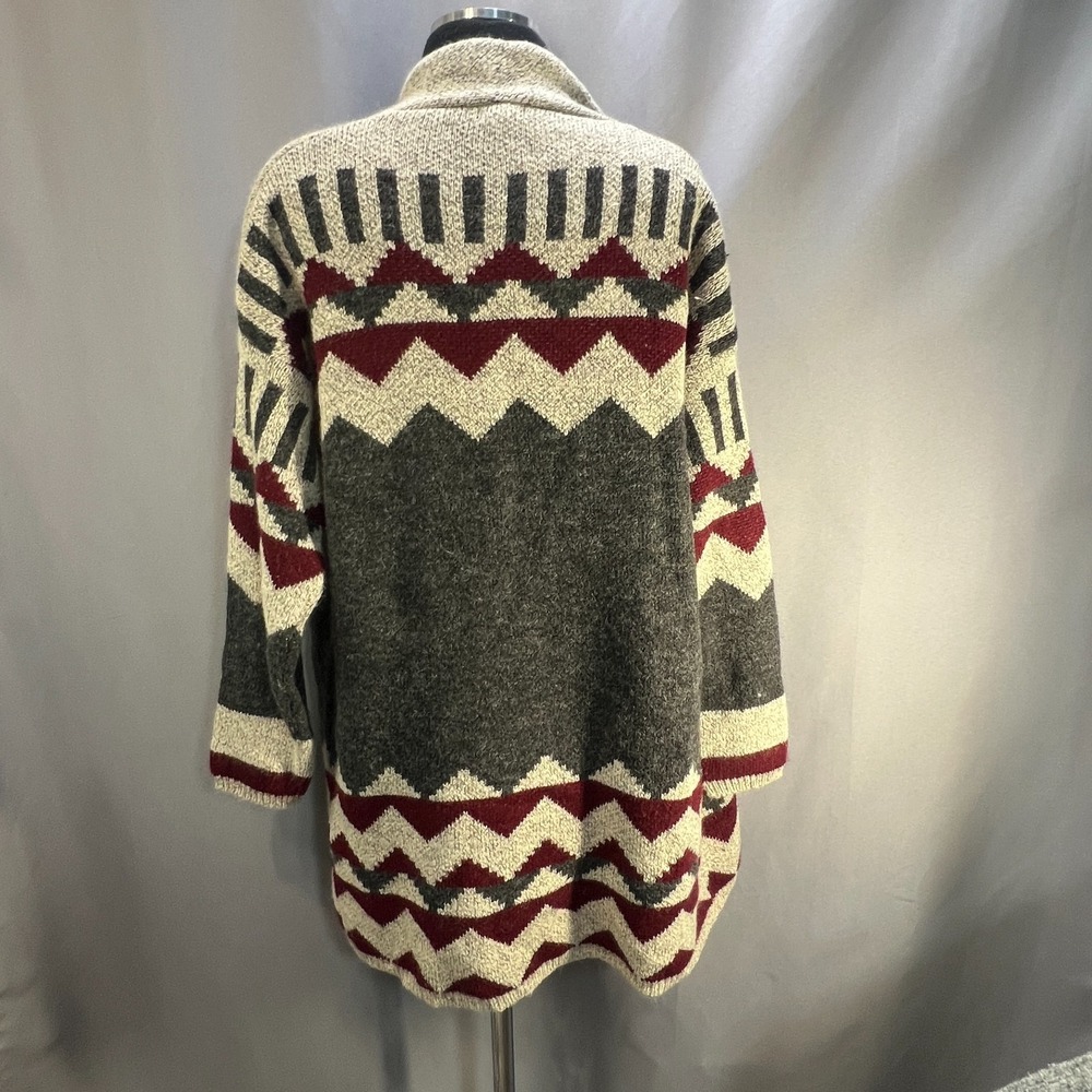 Debut Open Front Cardigan Sweater Women Medium Multicolor Aztec Boho Long Sleeve - Picture 3 of 11